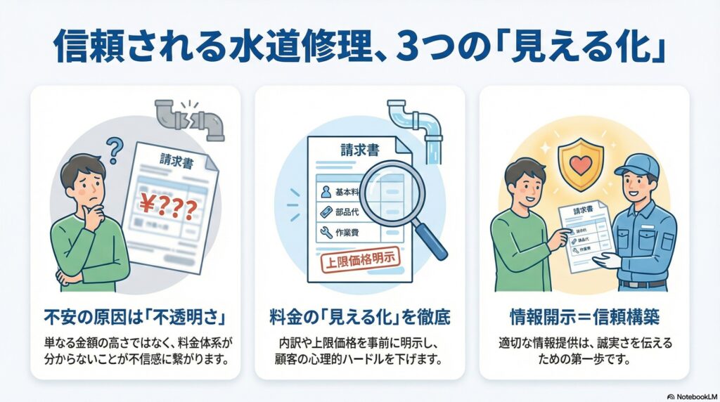 【料金設計】水道修理の料金設定｜適正価格なのに「高い」と言われる構造的な理由