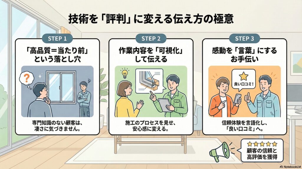 【信頼構築】ガラス修理業者の信頼と口コミ評価｜腕の良い職人ほど評価が伝わらない逆説の正体