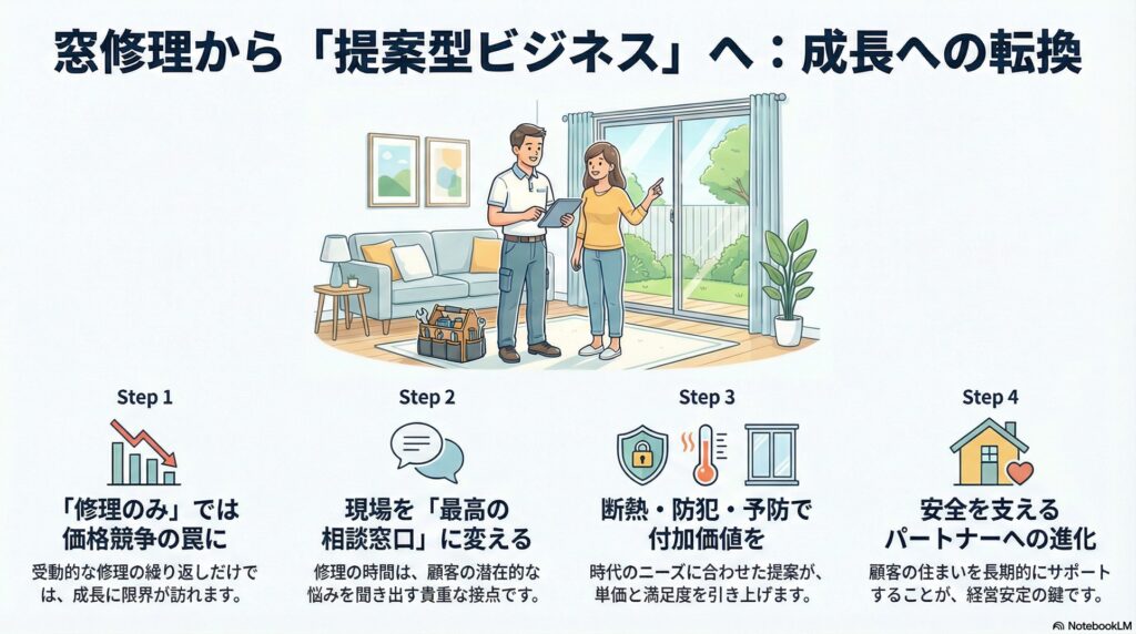 【経営戦略】ガラス屋の経営と将来性を考える｜「修理屋」のままでは先細りだと感じたときの視点