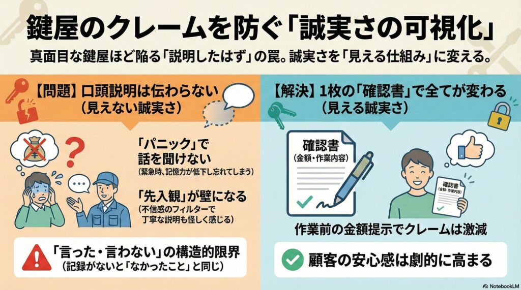【現場品質】鍵屋のクレームが止まらない本当の原因｜誠実さが裏目に出る構造とは