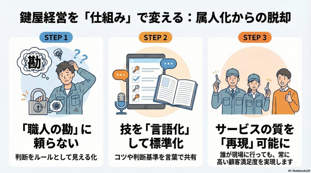 【人材育成】鍵屋のスタッフ教育｜属人化から抜け出せない経営者が見落とす視点