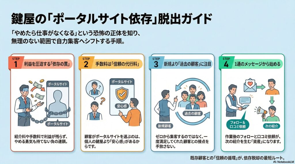  【集客戦略】鍵屋がポータルサイトから抜け出せない理由｜依存構造の正体と自力集客への転換